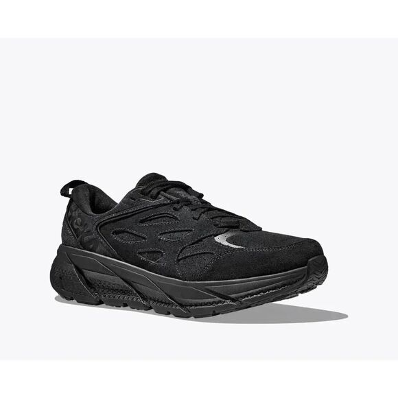 Hoka One One Clifton L Suede 1122571-BBLC Men's US 5 Black Running Shoes TF2011